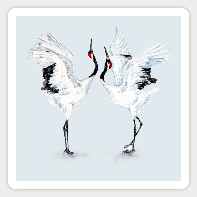 Cranes dancing Sticker by Goosi